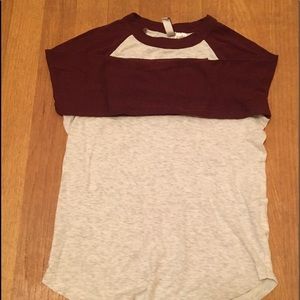 H&M Maroon Baseball T-Shirt
